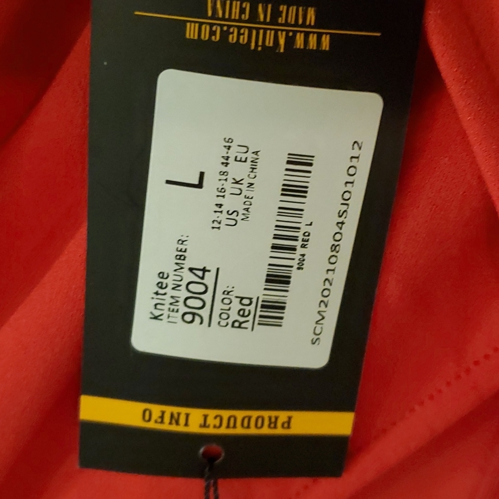 Knitee Red Flutter Sleeve Front Ruffle Dress. - image 4